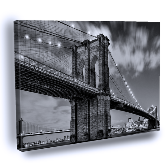 Cuadro Decorativo Puente de Brooklyn Blanco y Negro