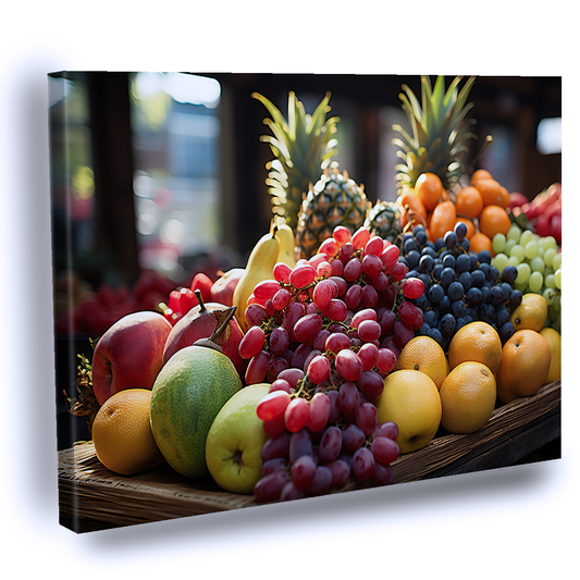 Cuadro Decorativo Frutas en Puesto de Mercado