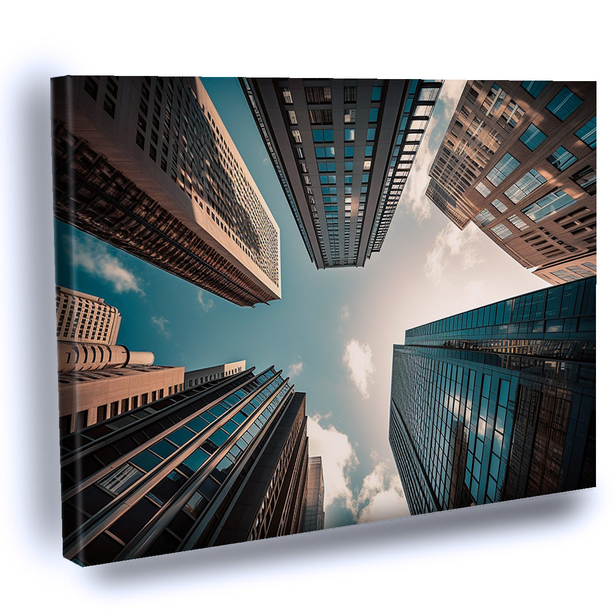 Cuadro Decorativo de Fotografía de rascacielos corporativos urbanos