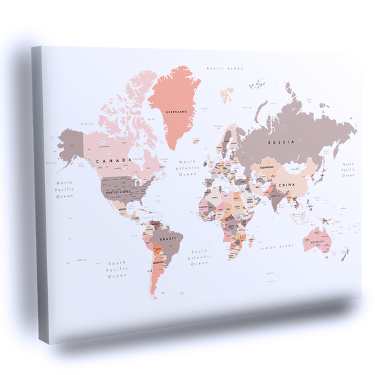 Cuadro Decorativo Mapa Del Mundo Colorido