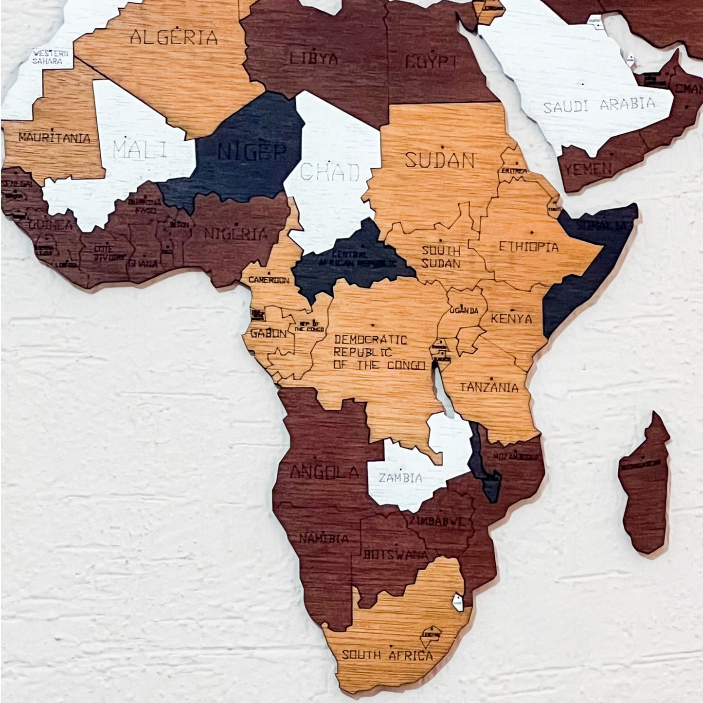Mapa De Madera del mundo Multicolor Estilo Mediterráneo