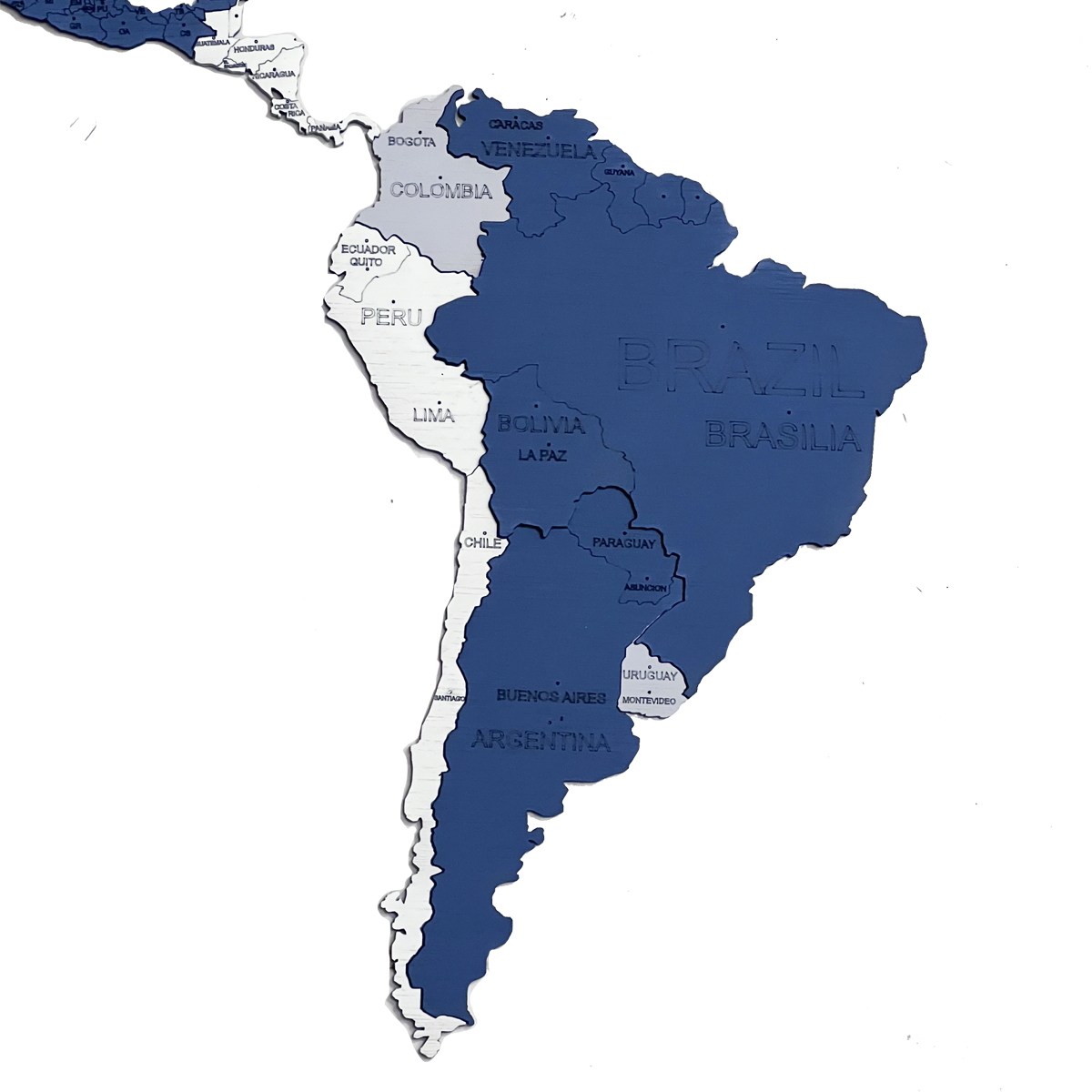 Mapa De Madera del mundo Multicolor Estilo Náutico Grande