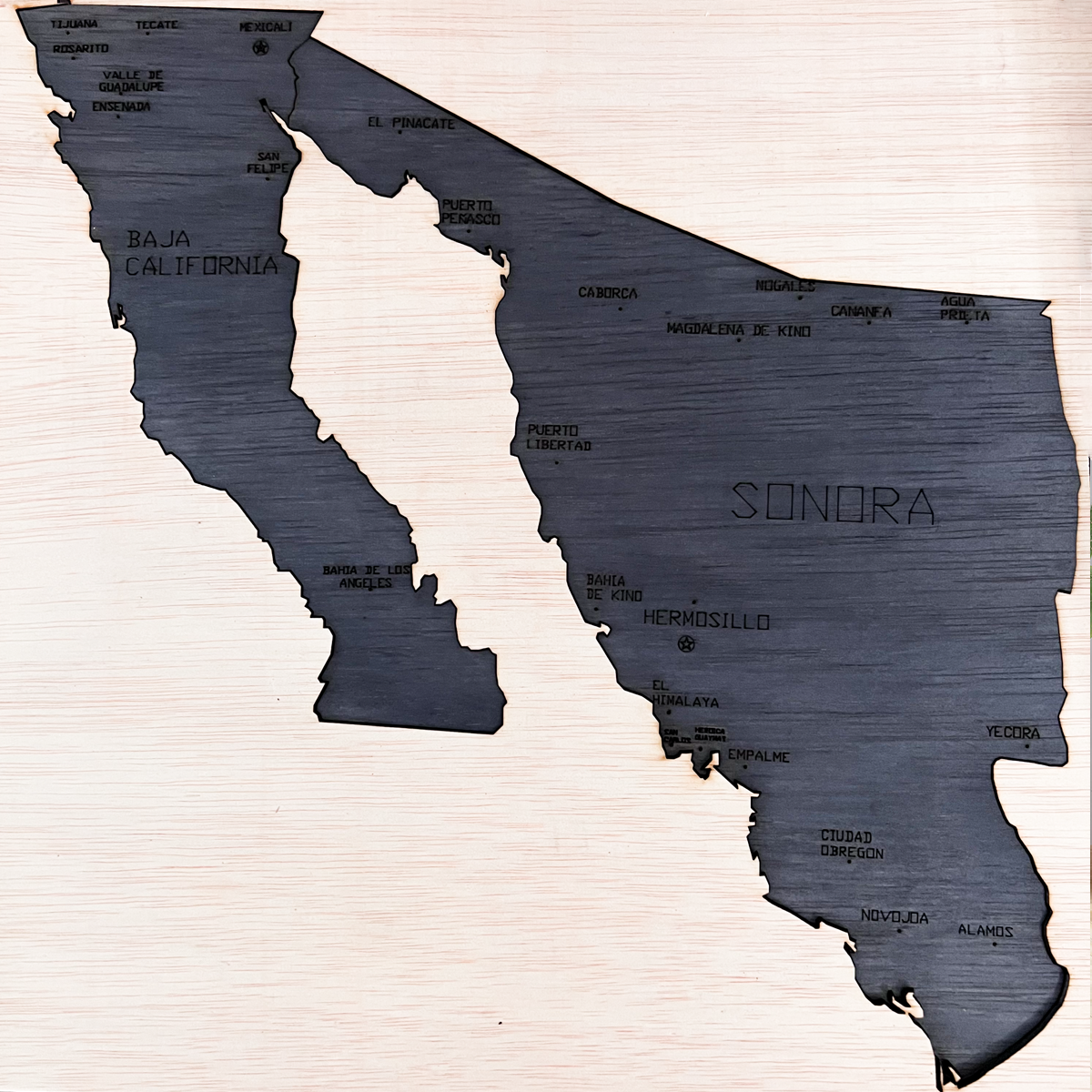 Mapa Decorativo de Madera México Color Negro – Elegancia y Cultura para tu Espacio
