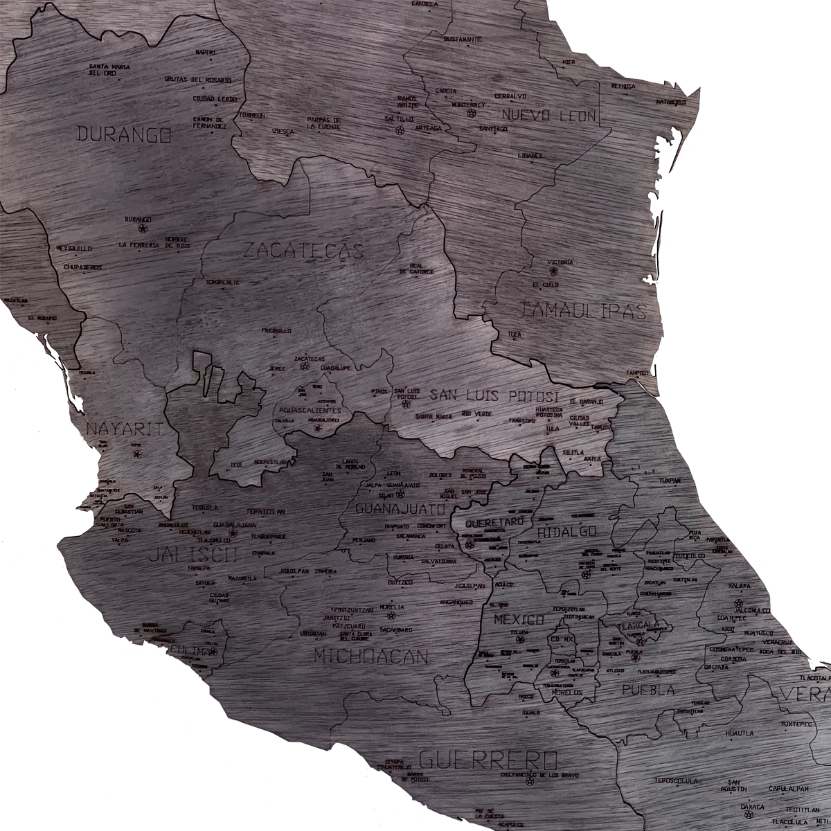 Mapa Decorativo de Madera México Color Negro – Elegancia y Cultura para tu Espacio