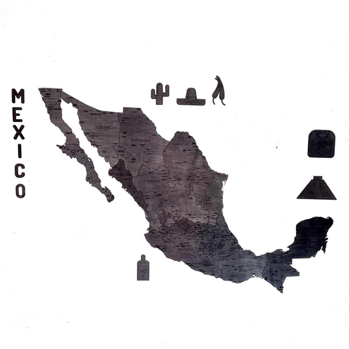Mapa de México Color Negro