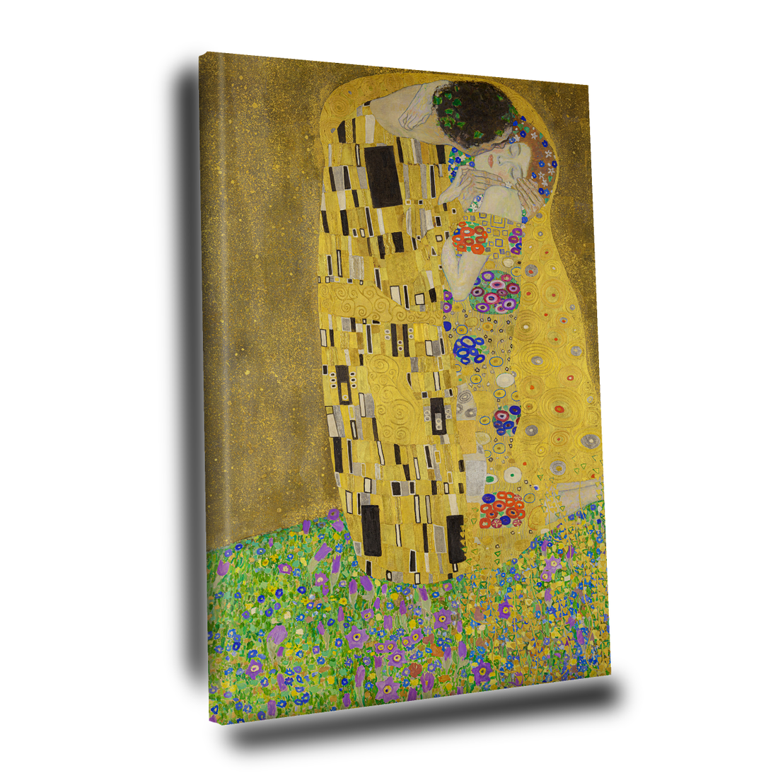 Cuadro decorativo El Beso de Gustav Klimt en canvas para oficina y sala - Alcazar Decoraciones
