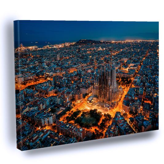 Cuadro Decorativo de Sagrada Familia – Vista Aérea en Barcelona