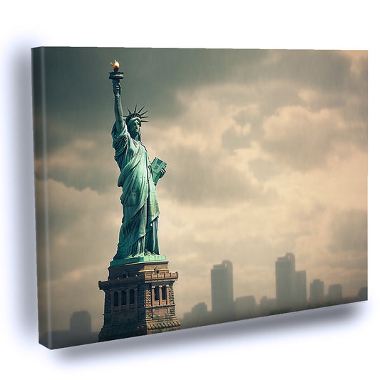 Cuadro Decorativo de Estatua de la Libertad con la Ciudad de Nueva York