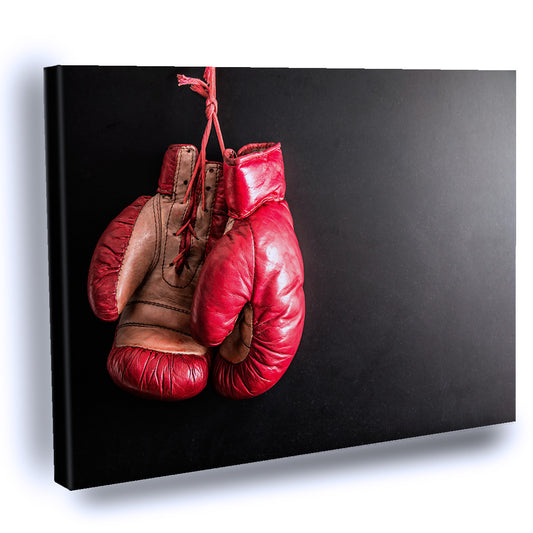 Cuadro Decorativo de Guantes de Box Rojos Vintage