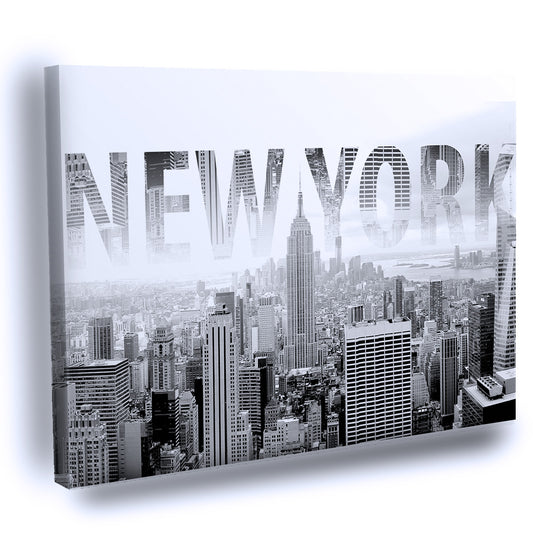 Cuadro Decorativo de Nueva York Blanco y Negro