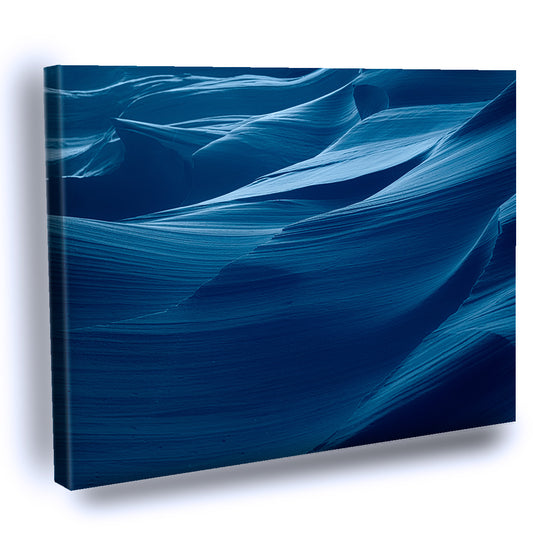 Cuadro Decorativo de Rocas barridas por el viento abstracto azul